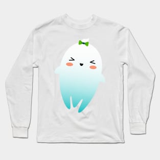 Kawaii Illustration cute Ghost for Kids Long Sleeve T-Shirt